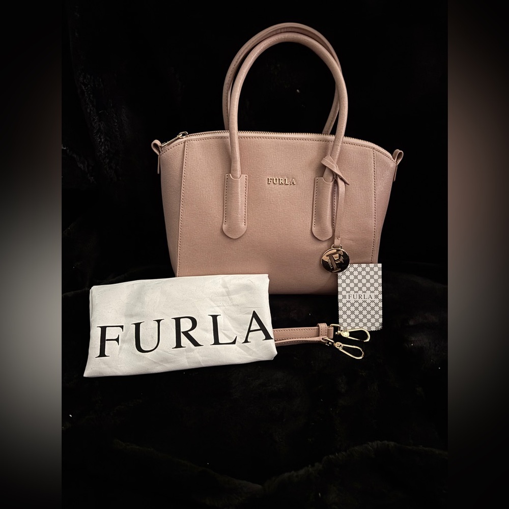 Furla Blush Pink Tessa Leather Tote